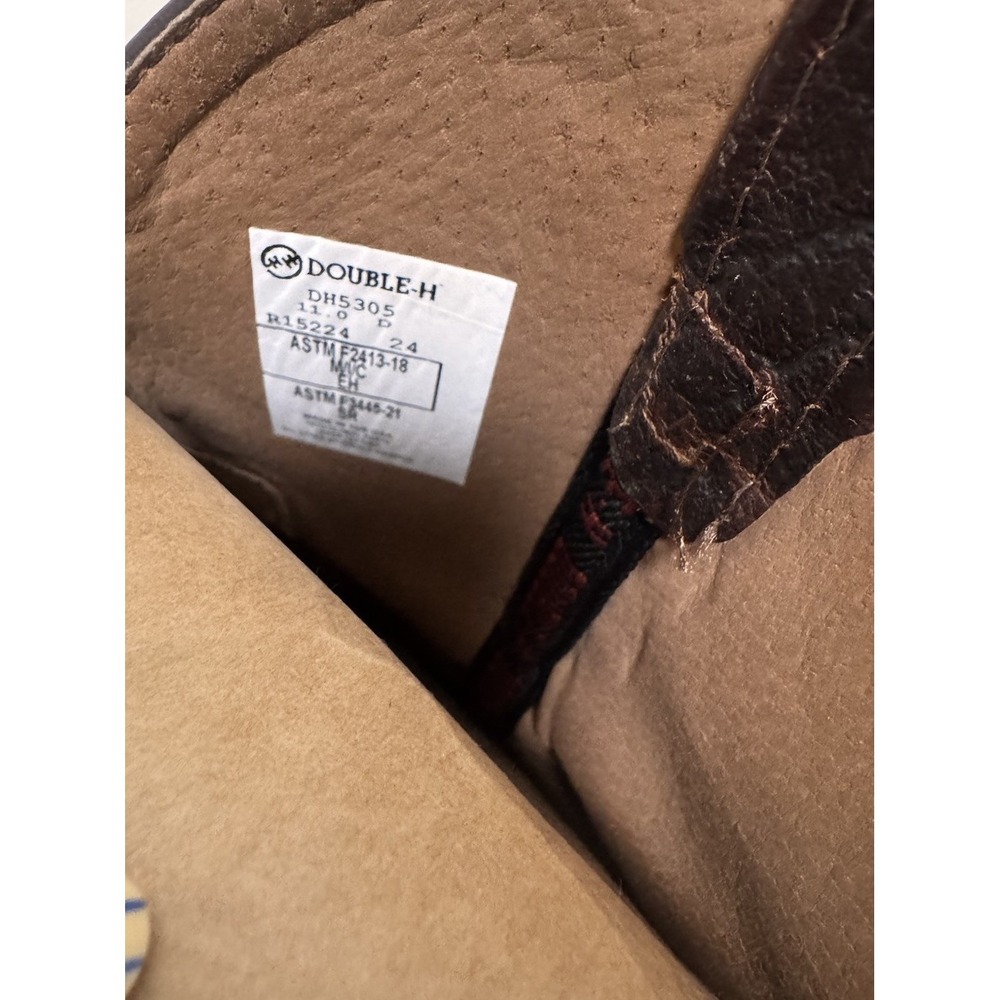 Double H - Graham Men's 11" USA Bison Wide Square Toe I.C.E Roper Boots 11 D - Picture 8 of 9
